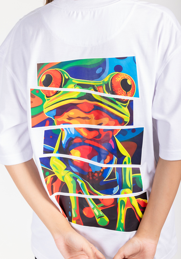 PRINTED FROG WHITE T SHIRT